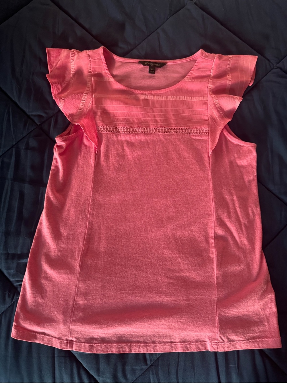 Banana Republic Pink Flutter Sleeve Women’s Top